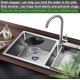thumbnail image 2 of Seatery 4 tapones para fregadero de cocina, colador redondo grande de silicona de 6 pulgadas, tapón de agua, colador de fregadero de acero inoxidable de 4,5 pulgadas, recogedor de restos de alimentos, 2 of 6