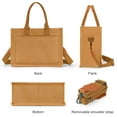 thumbnail image 5 of Gocvo Canvas Tote Bag for Women, Large Multi-Pocket Shoulder Handbag, Crossbody Messenger Bag, Brown, 5 of 6