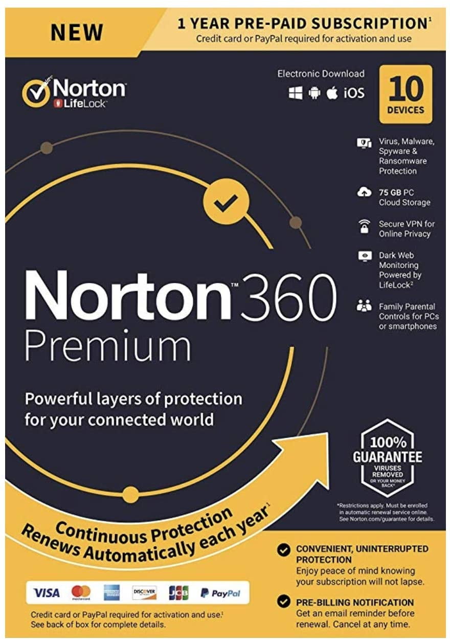 Norton 360 Premium For Up To 10 Devices 21389990