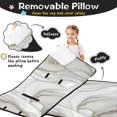 thumbnail image 3 of Grey and Gold Marble Pattern Teens Toddler Nap Mat with Pillow, Sleeping Mat Bag for Preschool Daycare 59"x22", 3 of 6