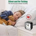 thumbnail image 3 of Silent Analog Alarm Clock, Bedside Morning Alarm Clock, Battery Operated Alarm Clock, Small Non Ticking Alarm Clock, Travel Alarm Clock with Glow/Snoo_Perfect Gift, 3 of 5