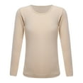 thumbnail image 2 of Raenseen Kids Girls Thermal Underwear Tops Dance Training Long Sleeve T-Shirt Top Type B Nude XXL, 2 of 8
