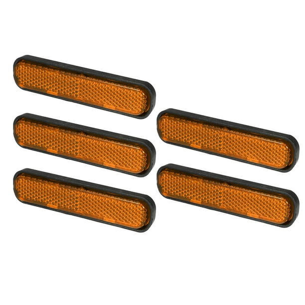 Reflector universal de 5 piezas de 3,66 x 0,83 - Reflector de seguridad ovalado para motocicleta y bicicleta Unique Bargains Plástico Naranja 9.3x2.1x0.9cm
