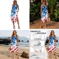 thumbnail image 5 of Whosucclay American Flag Firework Print Matching Hawaiian Outfits Men's Button Shirt Women's Summer Tank Dress Casual Loose Fit Midi, Holiday Matching Outfit for Beach Vacation Travel, S, 5 of 7