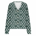 thumbnail image 4 of Wiyuqeen Ugly Flannel Cardigans Women V Neck Butotn Down Cardigan Jacket Marry Christmas Long Sleeve Cardigan Sweaters for Xmas Party, 4 of 5