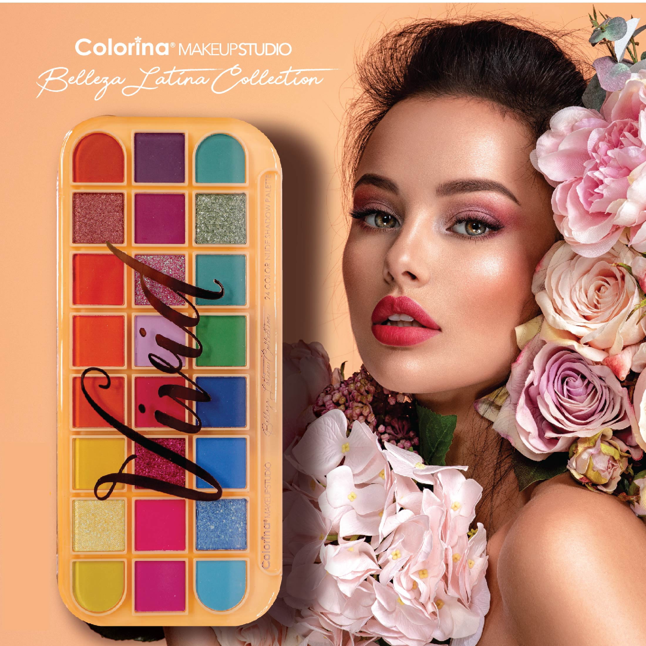 Colorina Makeup Studio Belleza Latina Collection 24 Color Vivid Shadow Palette 1.75 oz