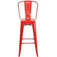 thumbnail image 2 of Bowery Hill Metal 30'' Bar Stool in Red, 2 of 4