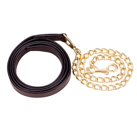 Equinavia Valkyrie Leather Lead Shank with Brass Plated Chain