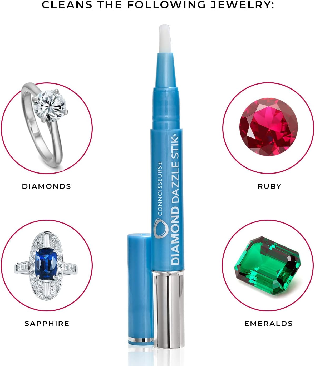 CONNOISSEURS Diamond Dazzle Stik - Portable Diamond Cleaner for Rings and Other Jewelry - Bring Out The Sparkle in Your Diamonds and Precious Stones Dazzle Stik (3 pack) - image 5 of 7