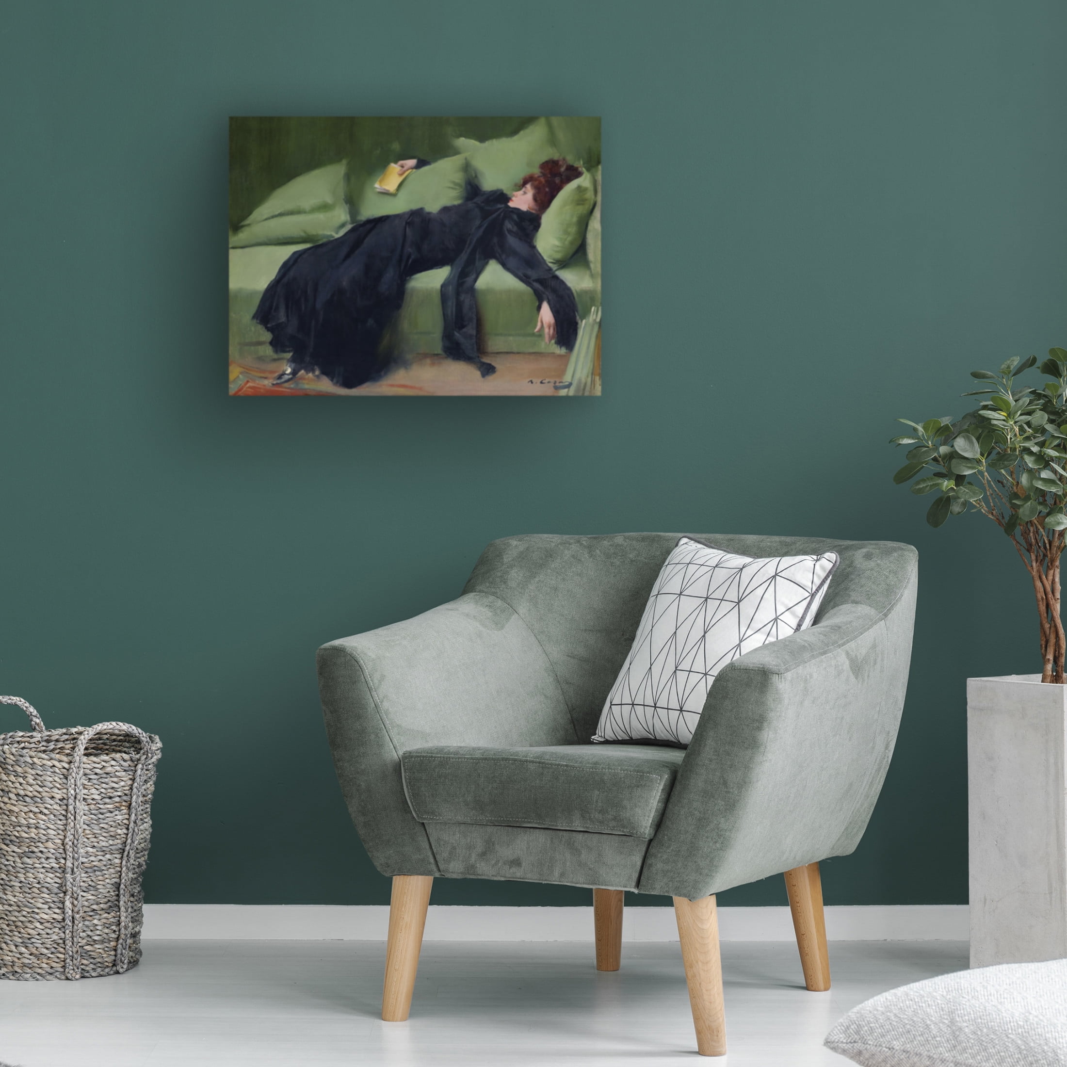 Canvas Wall Art - Vintage Lavoie 'Decadent Young Woman After The Dance Ramon Casas 1899' Wall Art for Living Room, Bedroom, or Office Décor by Trademark Fine Art - 24 x 18 Inches
