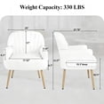thumbnail image 5 of Velvet Accent Chair,Modern Upholstered Armchair Chairs,Single Sofa Armchair with Metal Legs for Living Room,Bedroom,Office,Beige, 5 of 8