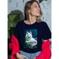 thumbnail image 2 of Luminous Wolf T-Shirt Women -Anthony Chirstou Designs, Female Medium, 2 of 4