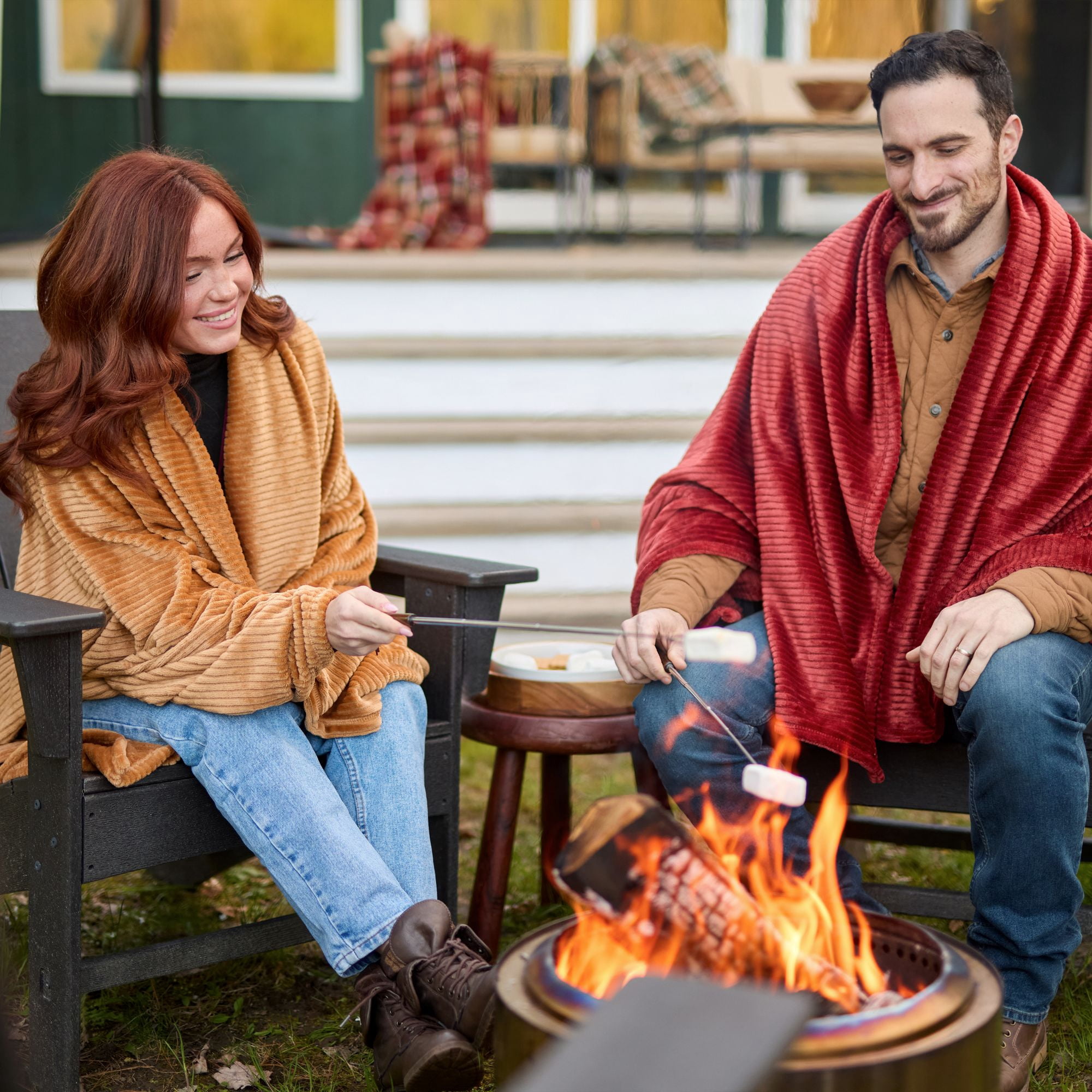 Berkshire Life Burnt Orange Cozy Classic Plush Oversized Ribbed Textured Throw Blanket