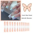 thumbnail image 2 of NEWSPIED 24 Pcs Butterfly Press on Nails White French Tips Fake Nails Rhinestone Long Nails Tips Coffin False Nails Butterflies Charms Acrylic Nails Glitter Full Cover Glue on Nails for Women, 2 of 6