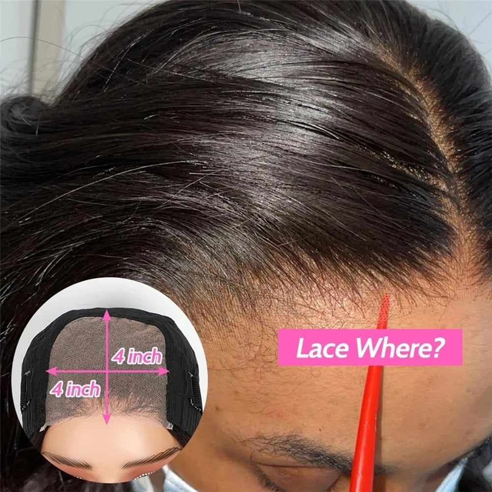 Straight Wig Human Hair 4×4 Lace Front Short T part Bob Wig for Women Indian Hair