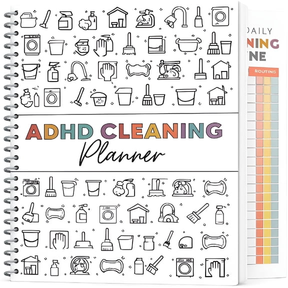 CCOCC ADHD Cleaning Planner - Household Cleaning Schedule & Checklist Organizer for Adults & Teens – Daily, Weekly, & Monthly Tasks – Stress-Free Housework & Organizational Tool