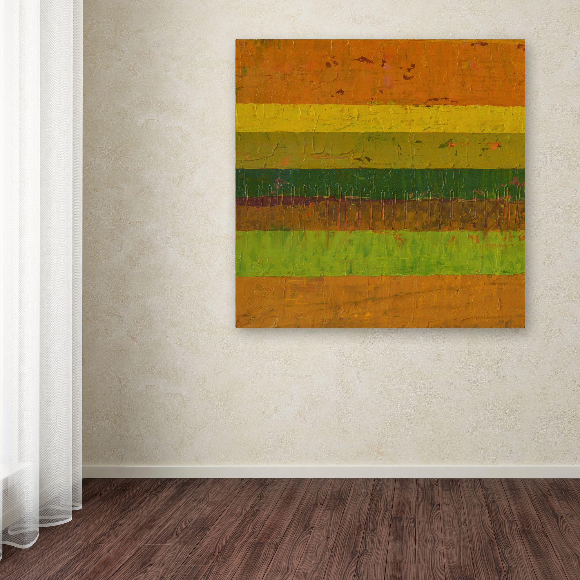 Michelle Calkins 'Purple Line' Huge Canvas Art 35 x 35
