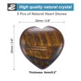 thumbnail image 2 of 5Pcs Natural Heart Stone Quartz, Love Heart Worry Stones for Balancing Worry Bulk Brown-Tiger's Eye, 2 of 5