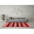 thumbnail image 3 of Ahgly Company Machine Washable Indoor Square Abstract Red Modern Area Rugs, 8' Square, 3 of 4