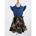 thumbnail image 7 of Alvivi Kids Girls Floral Print Denim A-line Dress 2-14, 7 of 7