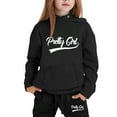 thumbnail image 2 of Byoo Toddler Girls Letter Print Outfits Set Pullover Hoodie Shirt Joggers Sets Kids Warm Soft Tracksuit Set, 2 of 3