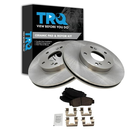 TRQ Front Brake Pad & Rotor Kit Brake Pads Brake Rotor Ceramic Fits Select 2003-2007 Honda Accord 2006-2010 Civic