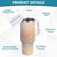 thumbnail image 4 of 30 oz Tumbler With Handle Stainless Steel Insulated Tumbler With Lid for Car Cup Holder Rainbow-colored Stars and Dots, 4 of 9