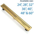 thumbnail image 3 of BOANN  304 Stainless Steel Rectangular Linear Shower Floor Drain in Gold Black - 32", 3 of 5
