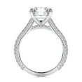 thumbnail image 2 of Bella Jewel Anniversary Gift - 14K White Gold Plated Ring - Round Cut Brilliant 2 Ct Diamond Ring - Solitaire with Accent Diamond Ring for Her - Engagement Wedding Diamond Ring for Women's, 2 of 3