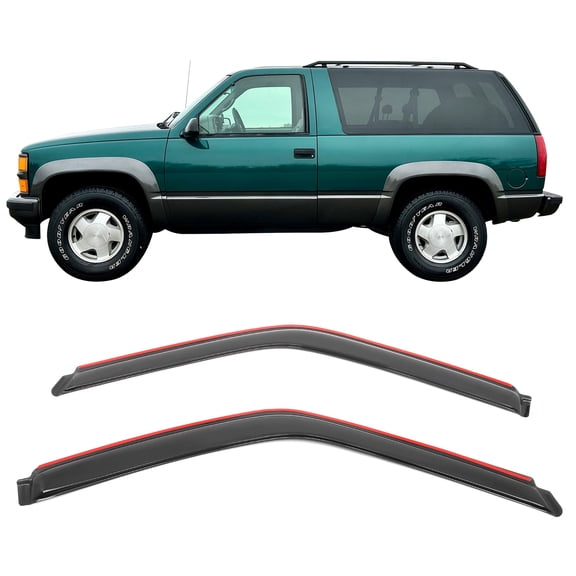 Ikon Motorsports In-Channel Window Visors for 1988-1998 Chevy GMC C/K 1995-1999 Tahoe 2Dr Acrylic Smoke Side Door Wind Deflectors 2PCS