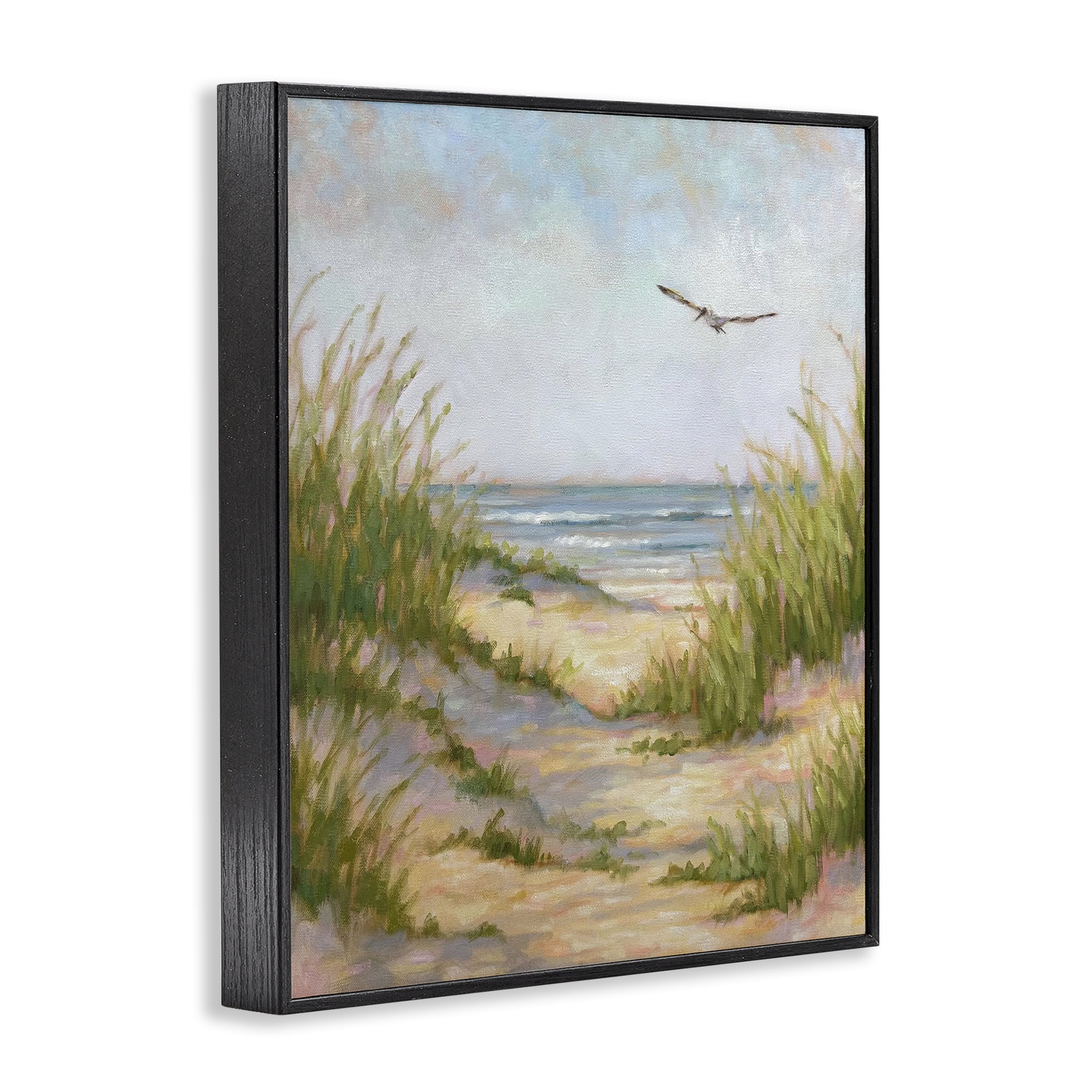 Stupell Industries Peaceful Beach Sand Dunes Black Framed Giclee Art, design by Linda Sperruzzi