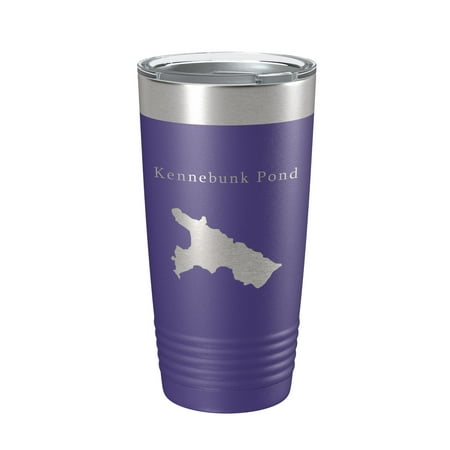 

Kennebunk Pond Tumbler Lake Map Travel Mug Insulated Laser Engraved Coffee Cup Maine 20 oz Purple