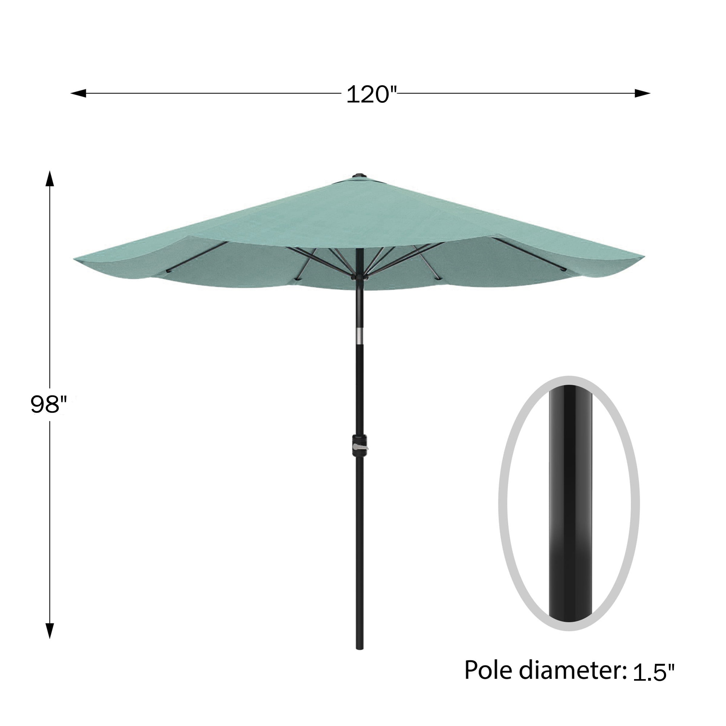 Pure Garden 10FT Patio Umbrella - Auto Tilt and Vented Canopy (Dusty Green)