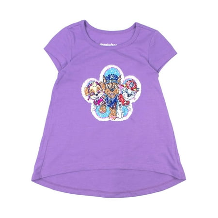 Nickelodeon Paw Patrol Pup Pals Reversible Flip Sequin Graphic T-Shirt (Little Girls & Big