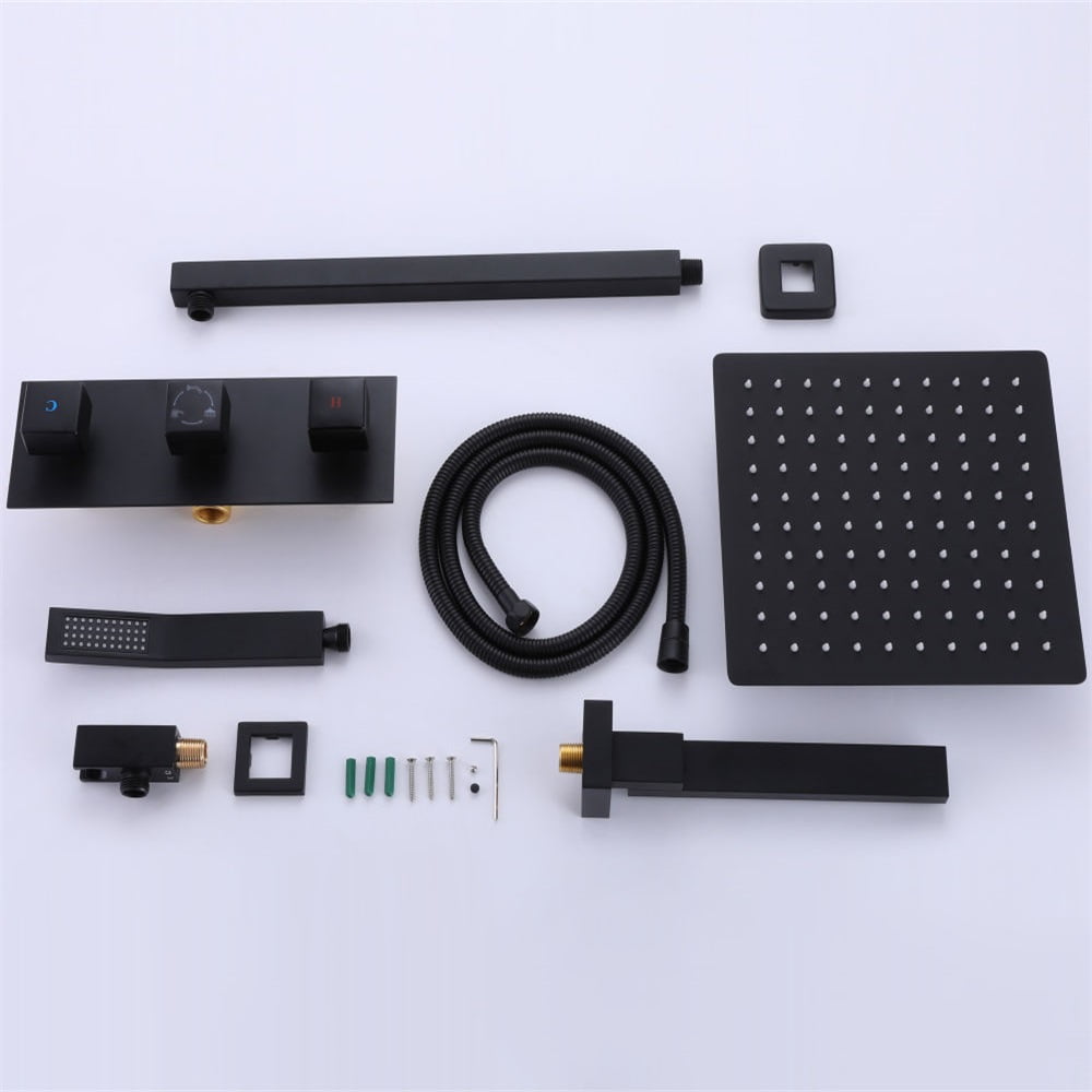 Kepooman Shower Fixtures with Rough-in Valve, 3 Function Temperature Control Complete Shower System for Home Hotel Kepooman Shower Fixtures with Rough-in Valve, 3 Function Temperature Control Complete Shower System for Home Hotel