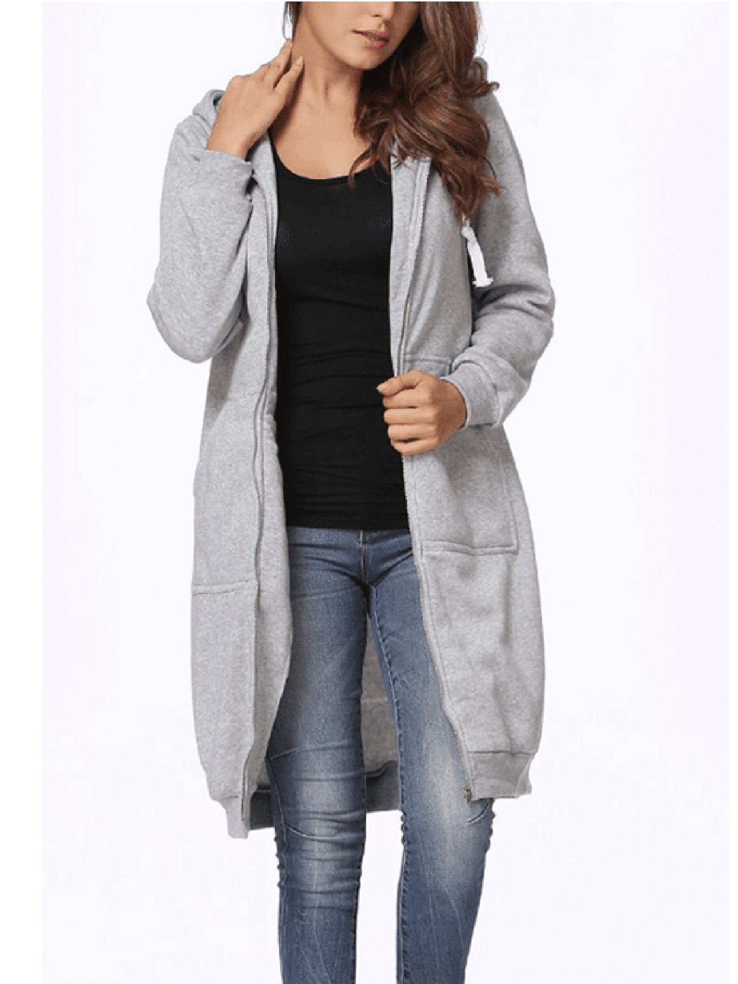 long zip hoodies