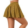 thumbnail image 5 of Xixinqiwan Women 2025 Skirts Plus Size,Women's Mini Skirt Temperament High-Waisted Plaid Printed Pleated Short Skirts Comfy Stretchy for Everyday, 5 of 5