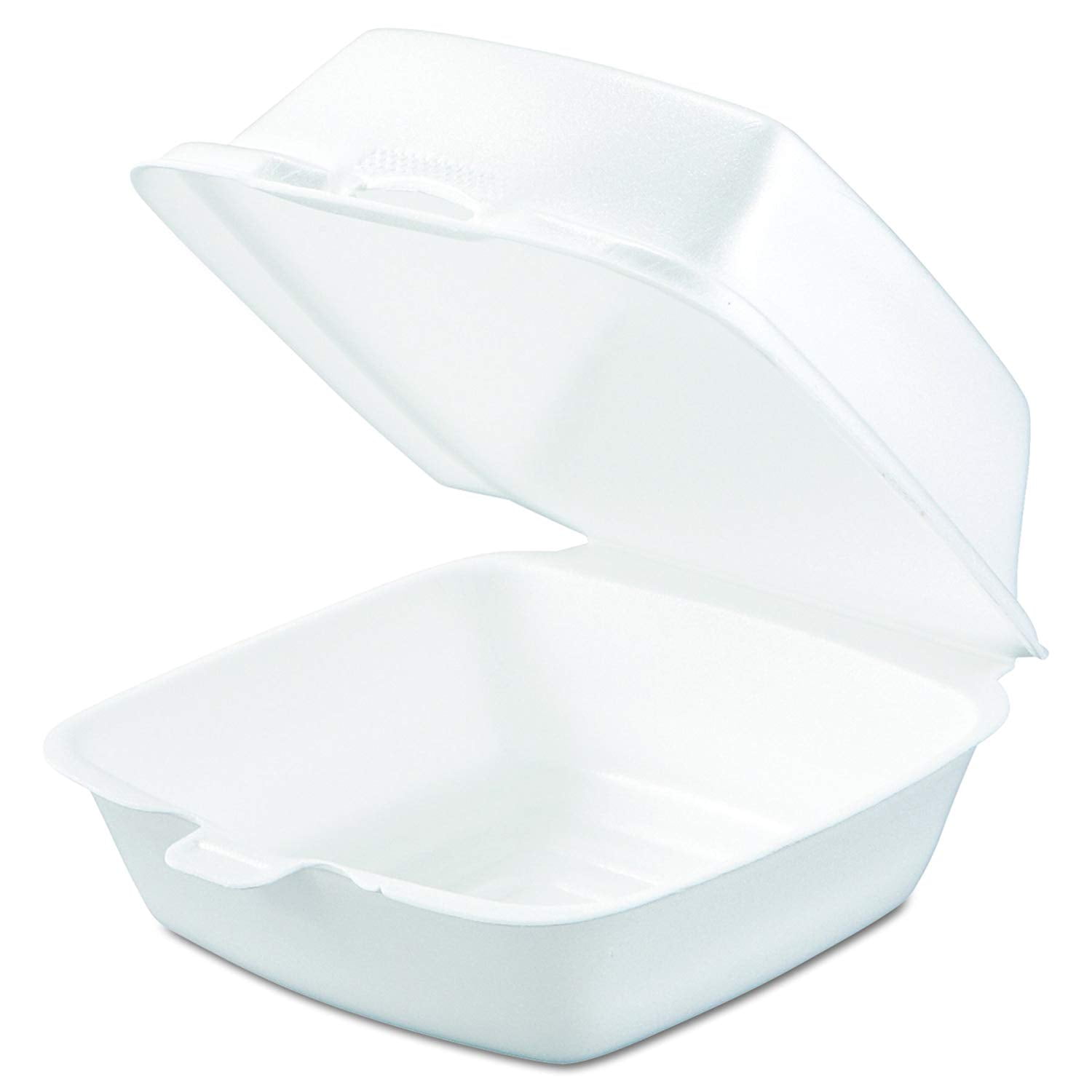 Dart 50HT1 White Foam 5 inch Clamshell Container. Disposable. Pack of