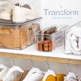 thumbnail image 5 of primebox Plastic Food Storage 6 Pack Clear Container Bin with Handles for Organizing Kitchen, Pantry, Refrigerator, Freezer, Pantry, Cabinet, Closet, Bathroom. 14”x4”x4”, 5 of 7