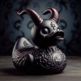 thumbnail image 2 of Black vinyl Duck, 6cm Height Bath Toy Duck Funny Dark Duck Collectible Duck Gift for Kids Adults Decor (Satan Duck), 2 of 4