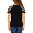 thumbnail image 2 of Langwyqu Girls Casual Short Sleeve Leopard Print T Shirts Children Spring Fall Tops for Size 4-15 Years, 2 of 5