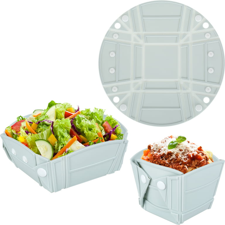 3Pcs/Set Silicone Portable Salad Bowl With Lid Foldable Folding Lunch Box  Bowl Sets Tableware Set Folding Bowl, Apartment Essentials, College Dorm Ess