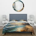 thumbnail image 3 of Designart "Coastal Retreats in Green and Blue" Beach Bedding Covert Set - Coastal Beach Green Coastal Bed Set With 2 Shams, 3 of 6