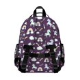 thumbnail image 3 of Unicorn and Rainbow Purple Pattern Cute School Backpack Bag for School with Padded Back and Adjustable Shoulder Straps 15.25"x11.5"x5.25", 3 of 5