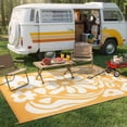 thumbnail image 3 of Moynesa 4'x6' Outdoor Rugs Waterproof, Plastic Straw RV Rugs for Outside, Large Portable RV Outdoor Rugs for Camping, Reversible Flower Picnic Mat for Camper Garden Tent, 3 of 10