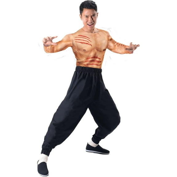 Underwraps Bruce Lee Muscle Shirt With Cuts Adult Costume | SM/MD Male