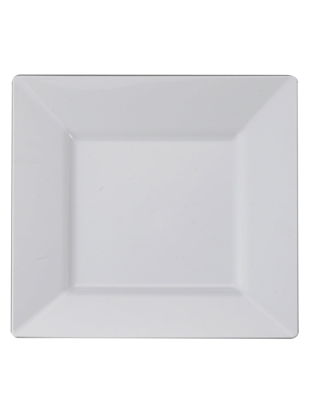 10 3/4" White Square Dinner Plastic Plate