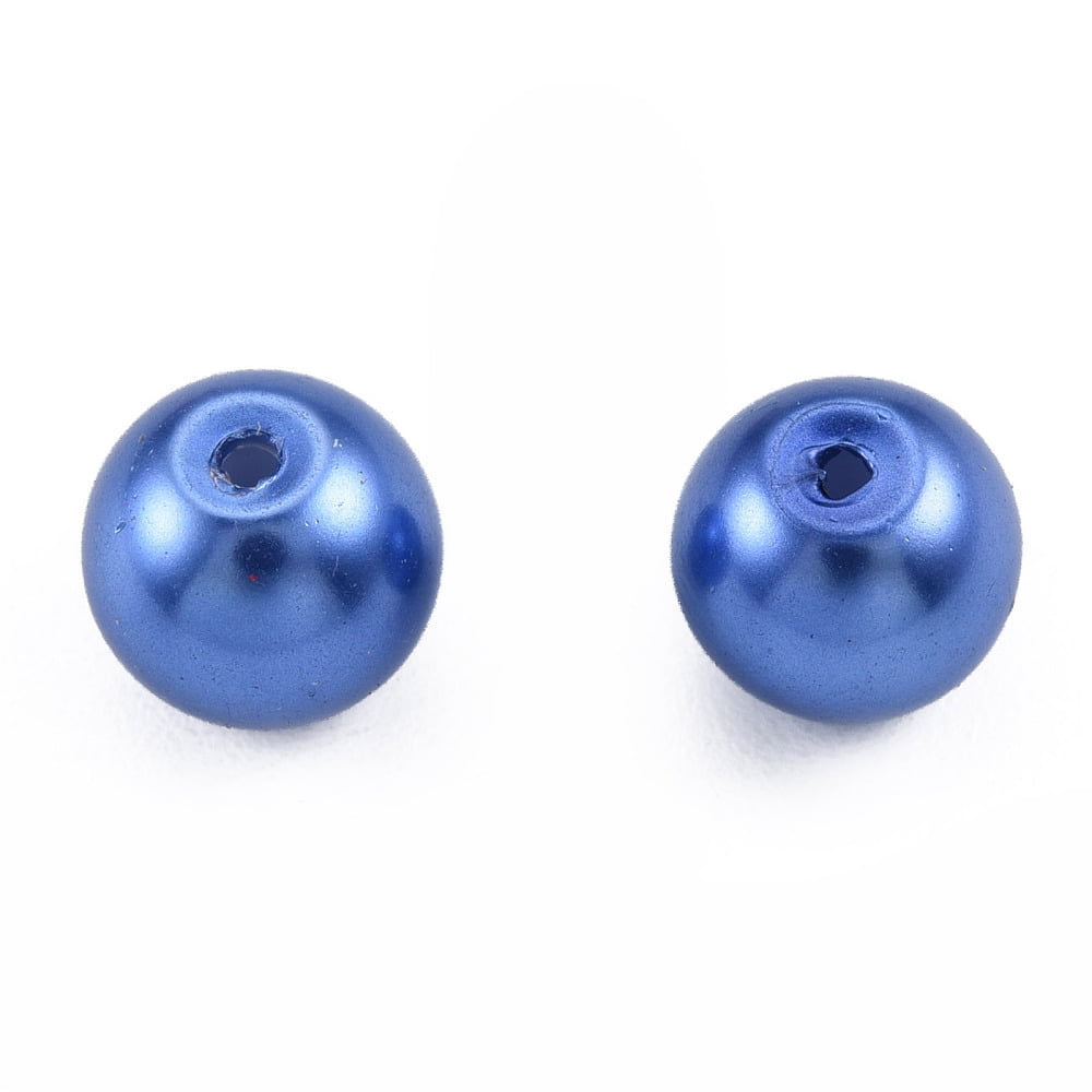 3 Colors Glass Pearl Beads Round Red & White & Blue Beads Mixed Color 6~8mm Hole: 1mm Box: 85x85x85