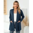 thumbnail image 4 of ZHENWEI Women's Basic Casual Loose Lightweight Long Sleeve Open Front Cardigans with Pockets, 4 of 7