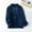 Navy, variant on Women Long Sleeve Plush Jacket Fuzzy Fleece Pajama Tops Stand Collar Button Down Sleepwear Warm Winter Coat